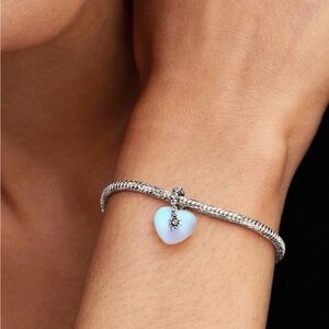 Authentic Pandora- Iridescent Glass Heart Charm